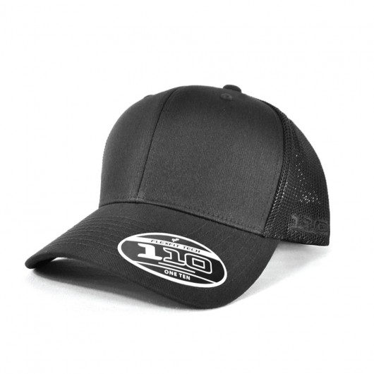 Trucker Mesh Cotton Twill Snapbacks Black